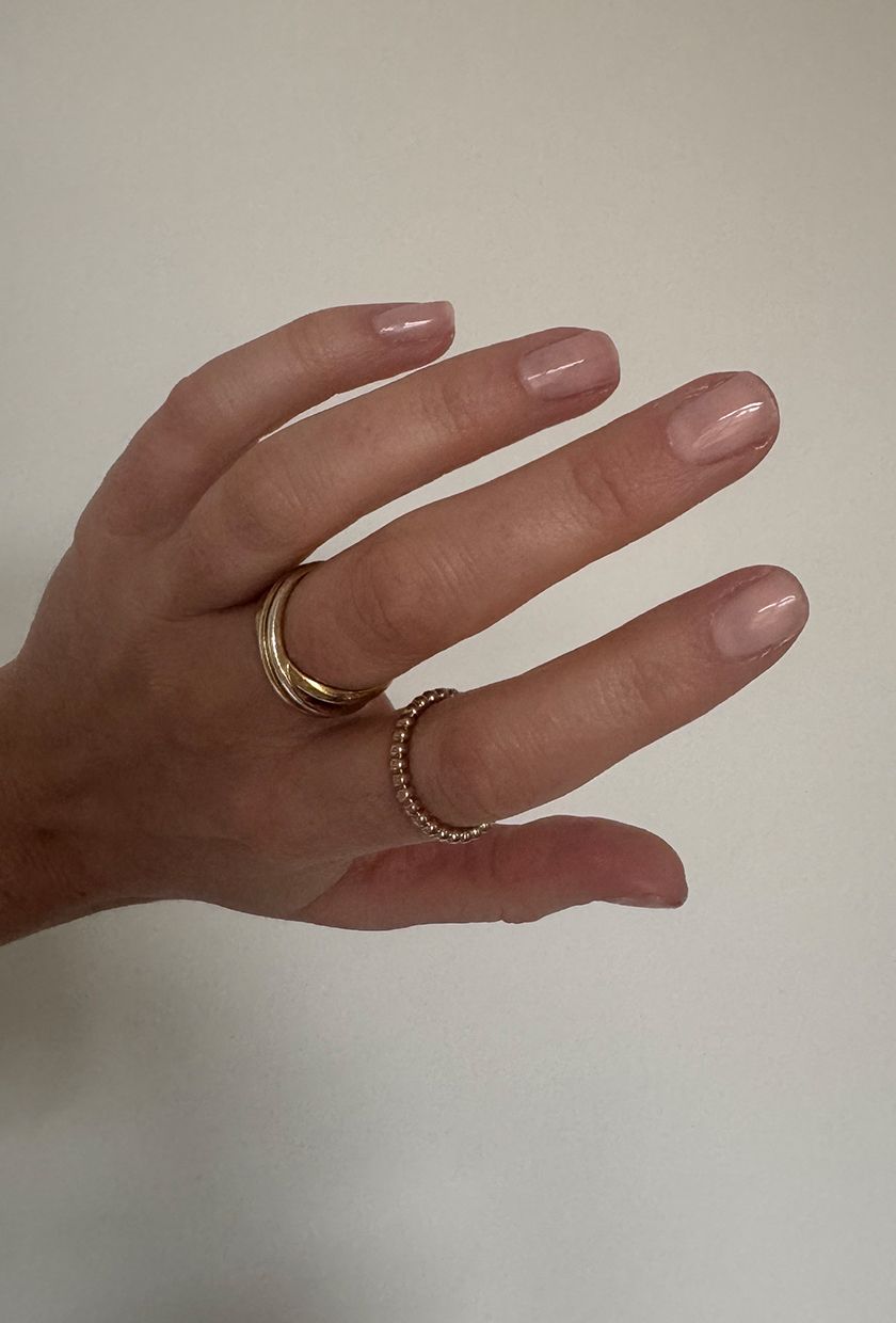 Eleanor's nails before using Dior Base Vernis