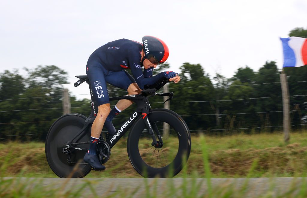 LAVAL ESPACE MAYENNE FRANCE JUNE 30 Geraint Thomas of The United Kingdom and Team INEOS Grenadiers during the 108th Tour de France 2021 Stage 5 a 272km Individual Time Trial stage from Chang to Laval Espace Mayenne 90m ITT LeTour TDF2021 on June 30 2021 in Laval Espace Mayenne France Photo by Tim de WaeleGetty Images