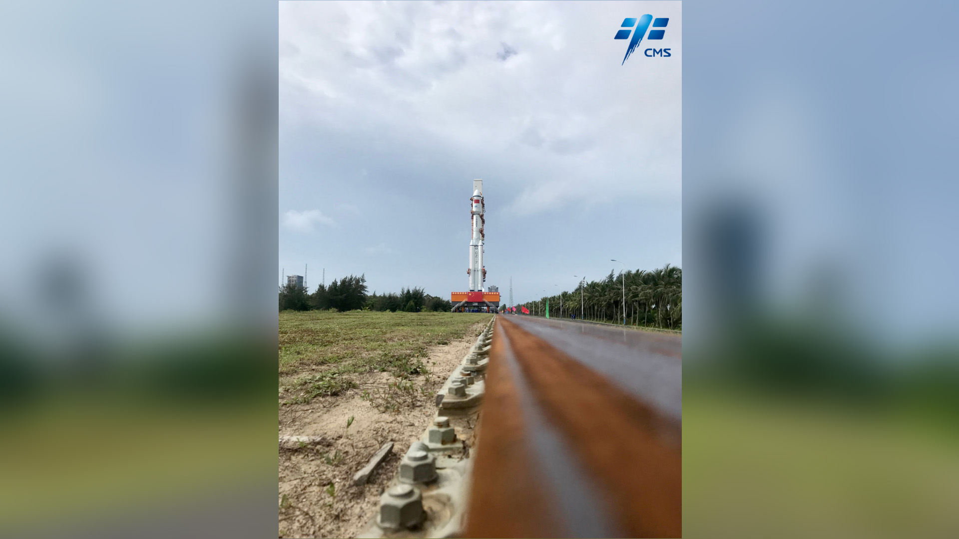 A Chinese Long March 7 rocket carrying the Tianzhou 4 cargo ship rolls out to its pad at the Wenchang Space Launch Site on Hainan Island in southern China on May 7, 2022 ahead of a planned launch.