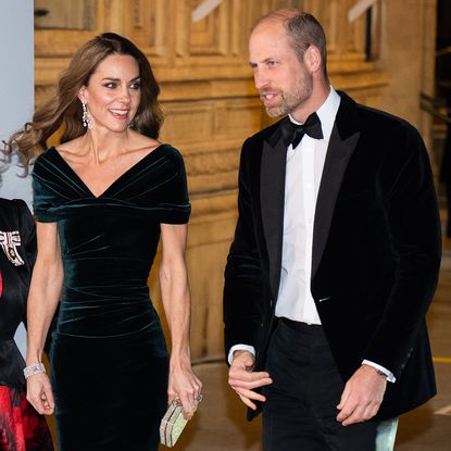 LONDON, ENGLAND - NOVEMBER 19: Prince William, Prince of Wales and Catherine, Princess of Wales attend the Royal Variety Performance at Royal Albert Hall on November 19, 2025 in London, England. (Photo by Samir Hussein/WireImage)
