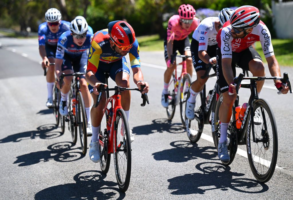 Jacopo Mosca (Lidl-Trek) and Simon Geschke (Cofidis) in the breakaway
