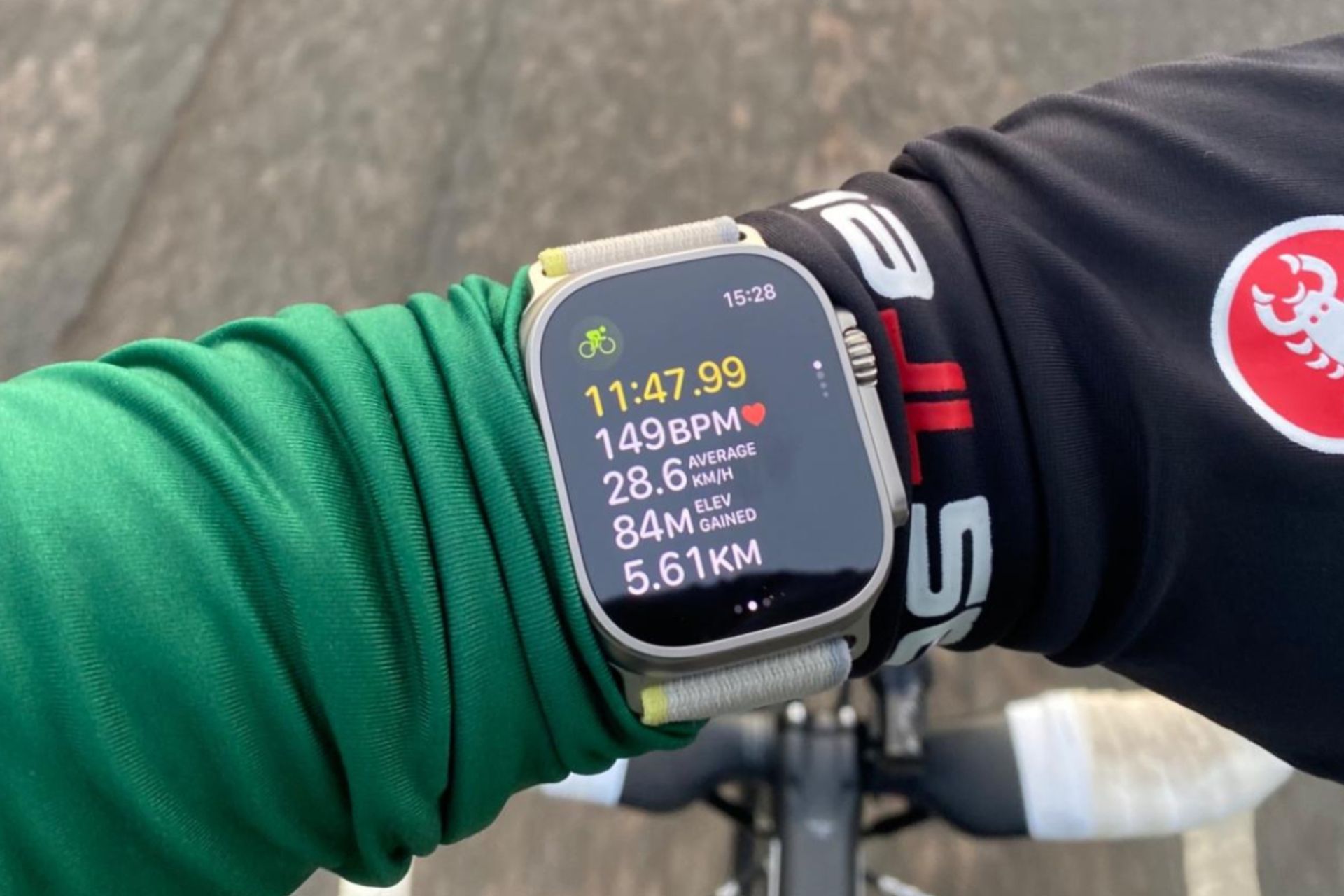 Image shows the Apple Watch Ultra which is one of the best smartwatches for cycling