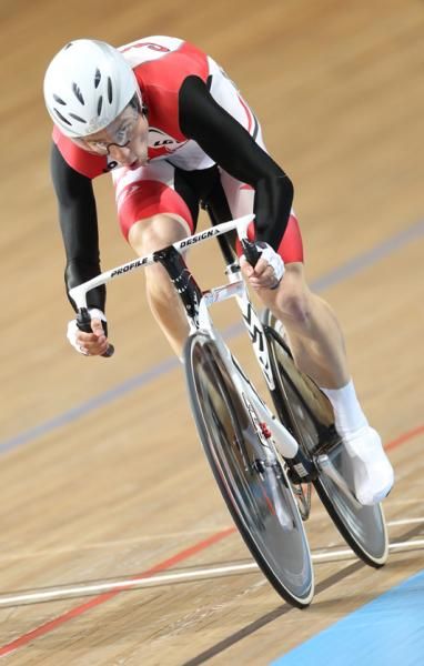 Zach Bell (Canada) fastest in the Omnium flying lap.