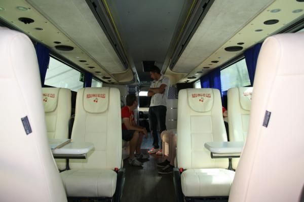 Before the riders arrive on the Quick Step bus
