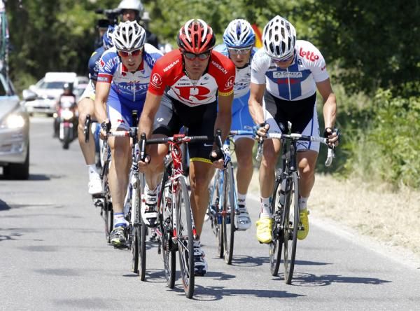 Yaroslav Popovych (Team RadioShack) leads the day's break