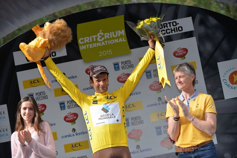 Jean-Christophe P&eacute;raud (Ag2r-La Mondiale) in the yellow jersey