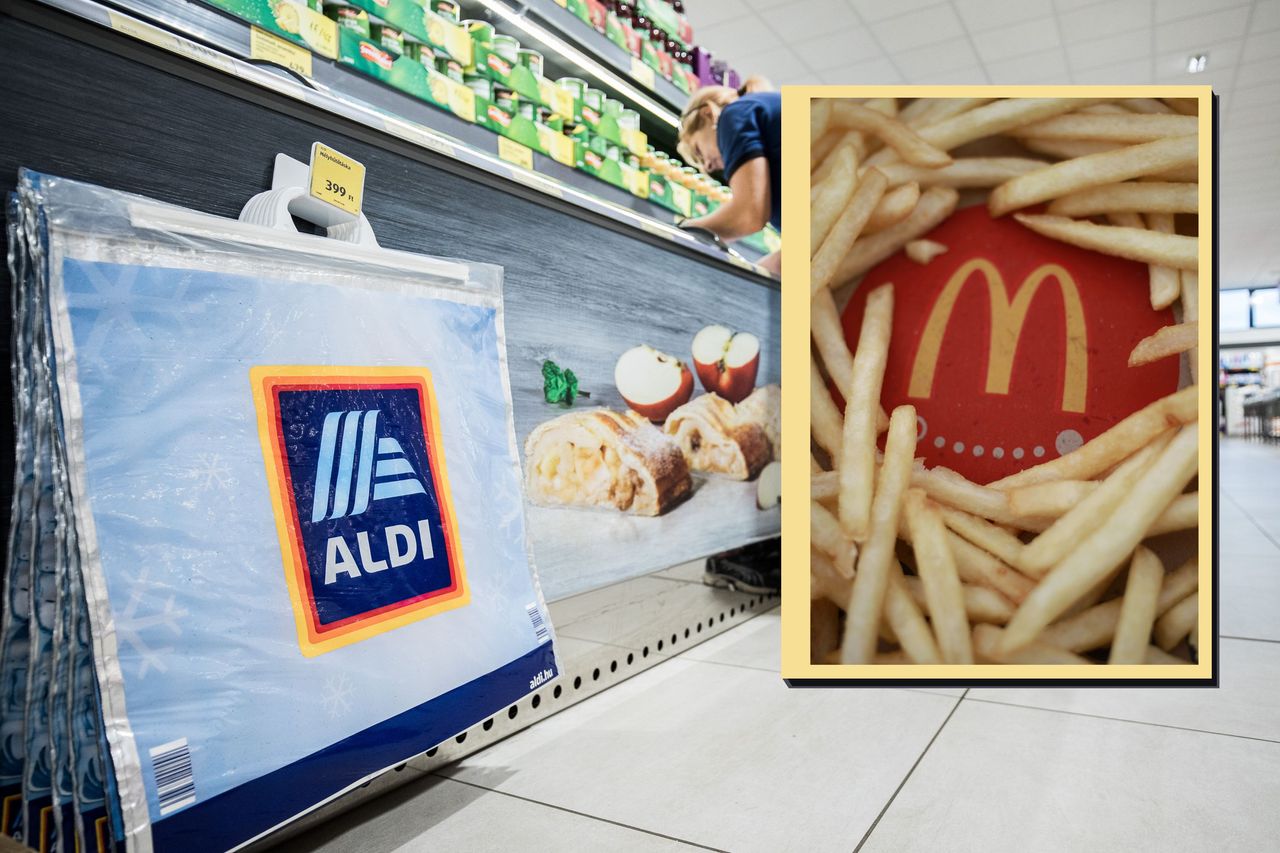 Aldi freezer aisle as main image and drop in of McDonald&#039;s fries