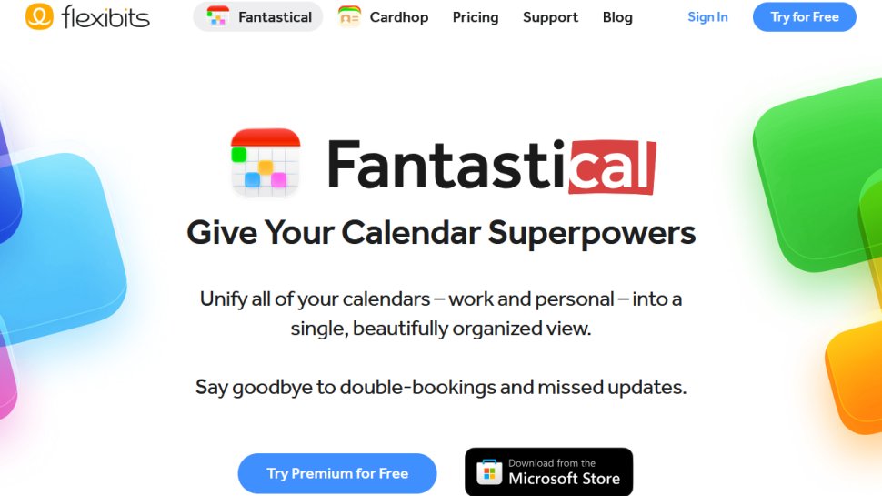 Fantastical website screenshot (January 2026).