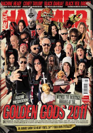 The cover of Metal Hammer issue 220 featuring the Golden Gods