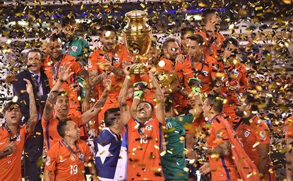 The Chile team celebrates its Copa America title.