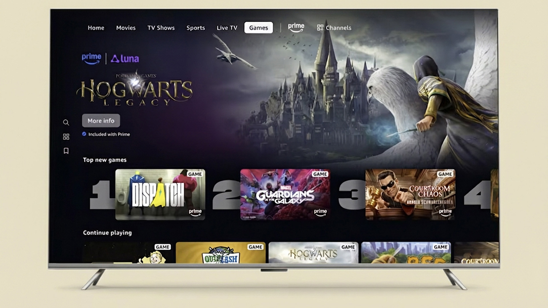 Amazon Luna games running through Prime Video on Fire TV