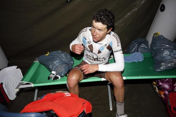 Domenico Pozzovivo (AG2R-La Mondiale) recovers after a difficult day in the saddle
