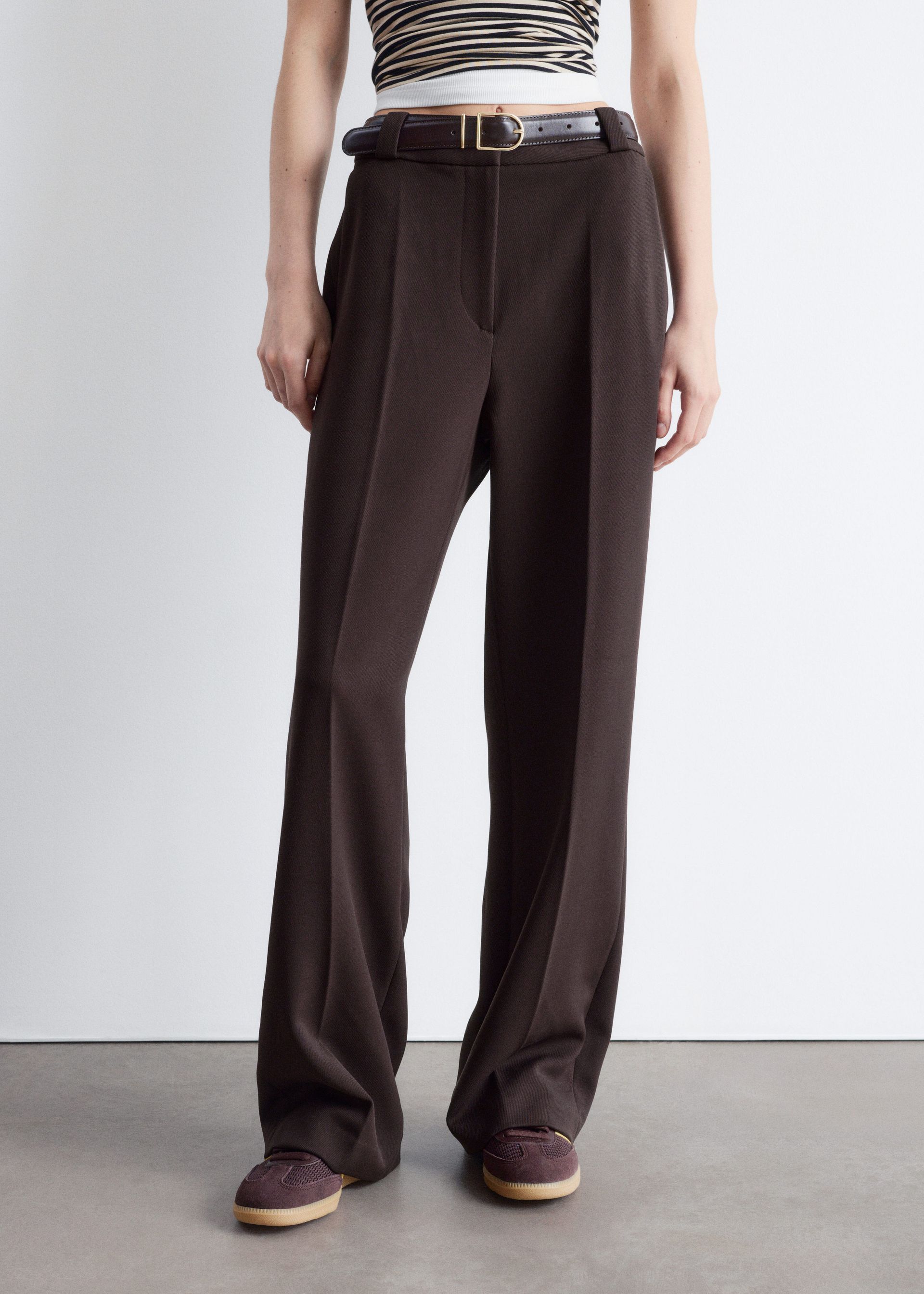 Wide Press-Crease Trousers