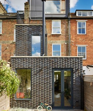 double storey rear brick extension with unusual laying pattern