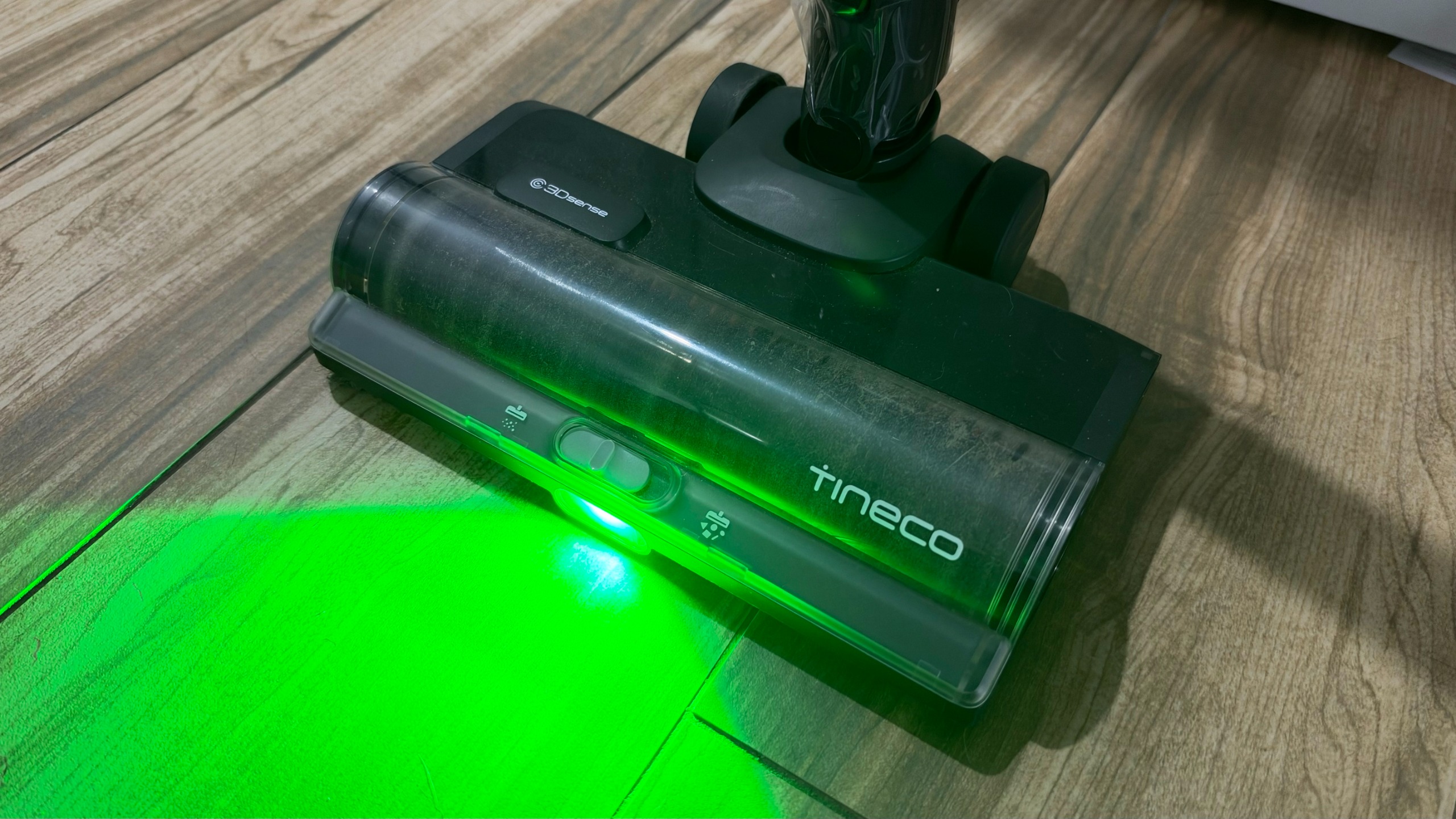 Tineco Vacuum head in use