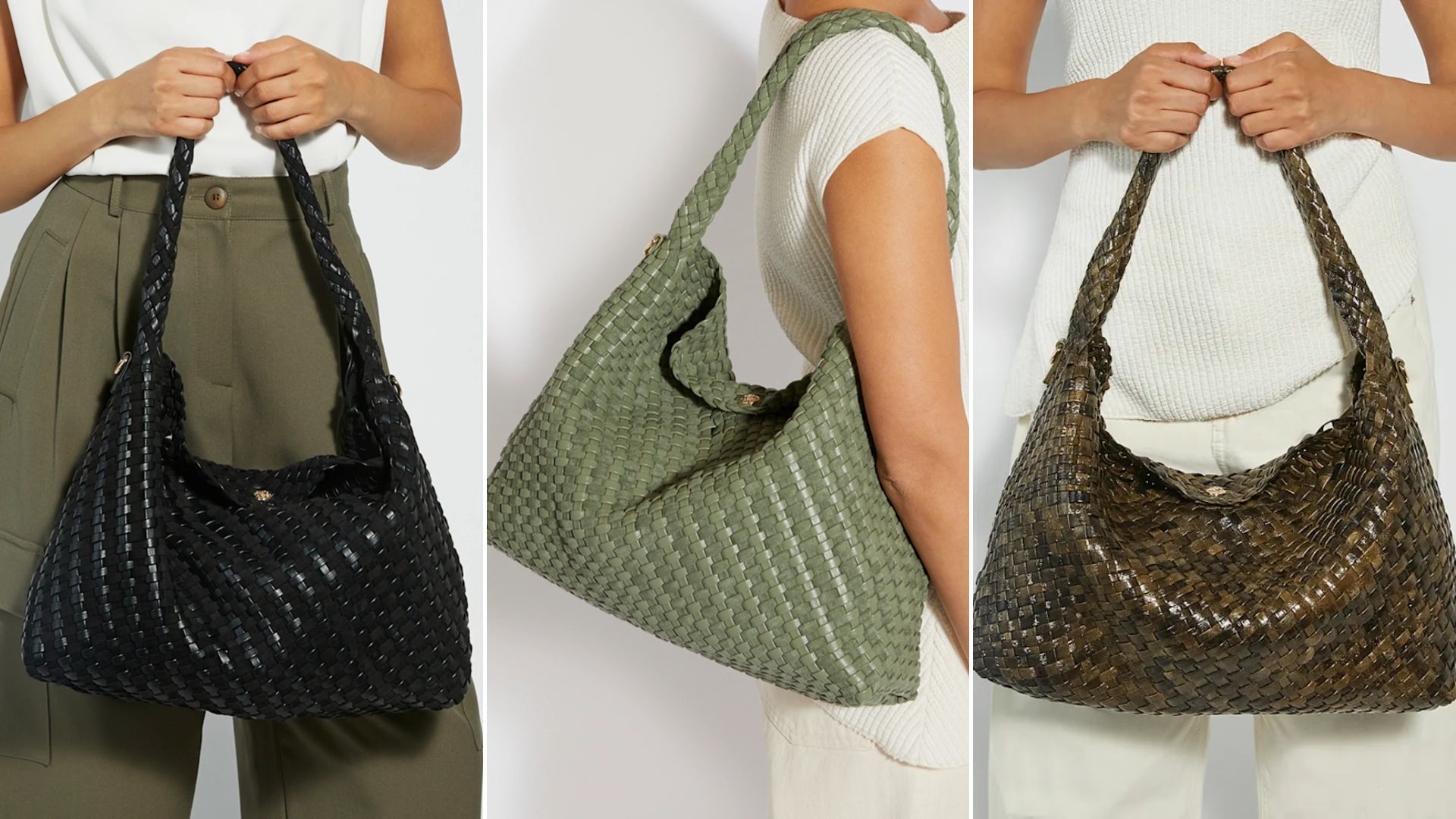 Three images of the Dune London Deliberate bag