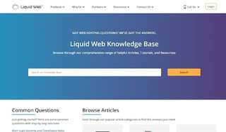 Liquid Web's online knowledge base