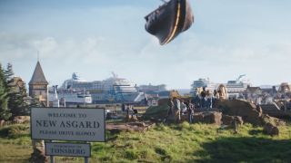 A shot of New Asgard in Thor: Love and Thunder