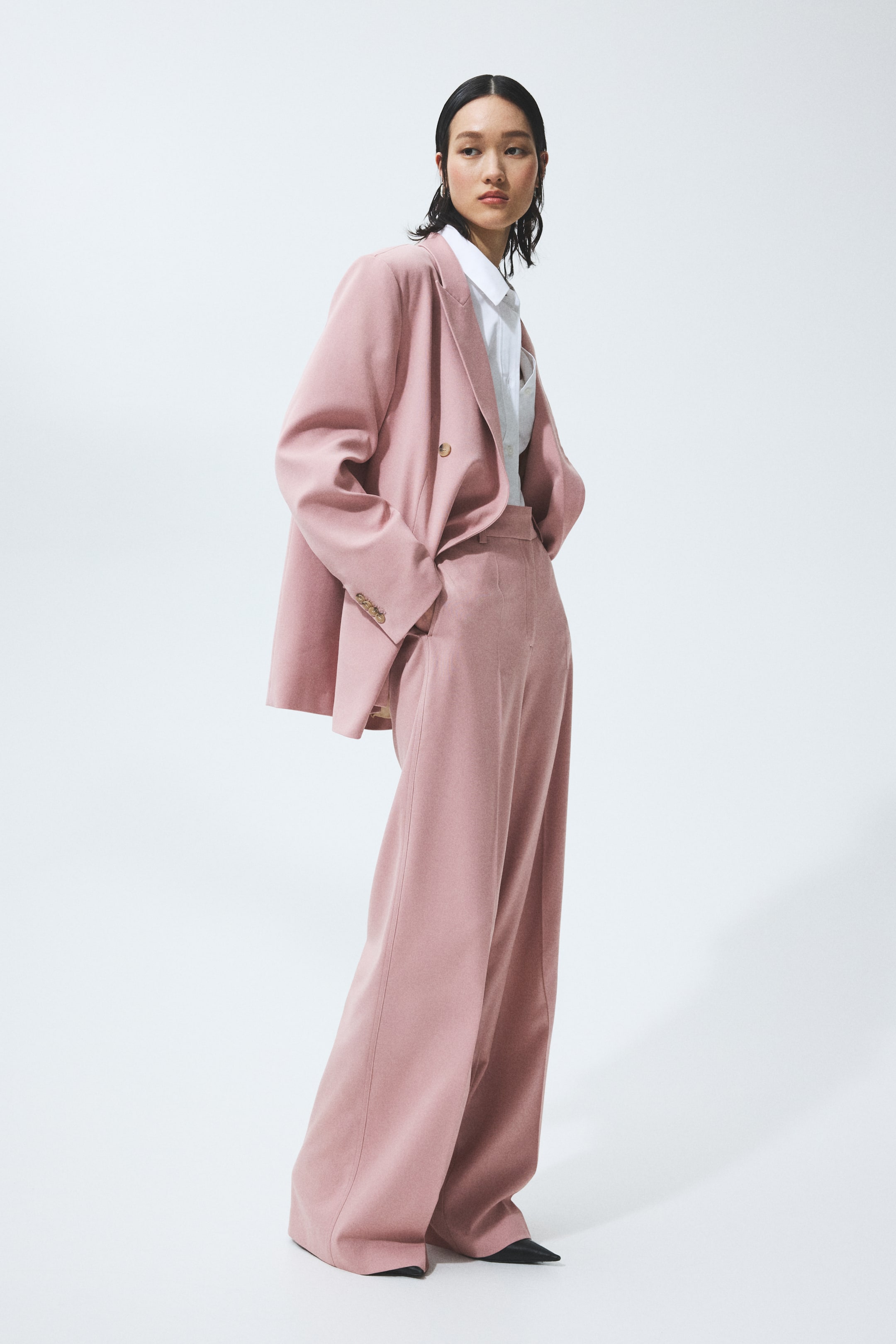 Wide Tailored Trousers - Dark Brown