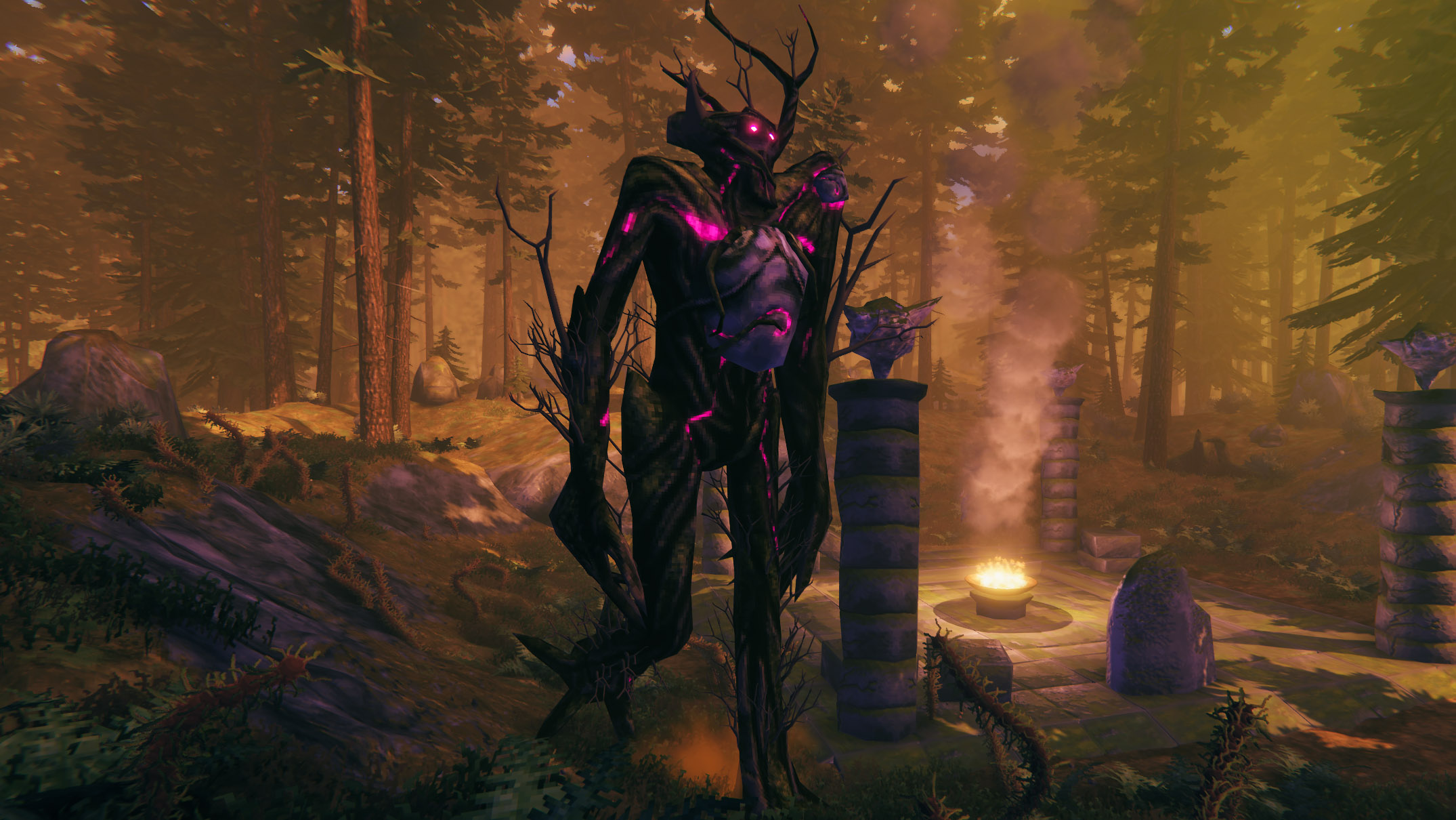 Valheim - The Elder boss, a tall, tree-like monster