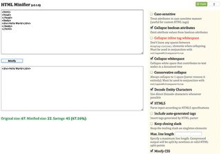 This claims to be the best HTML minifier available