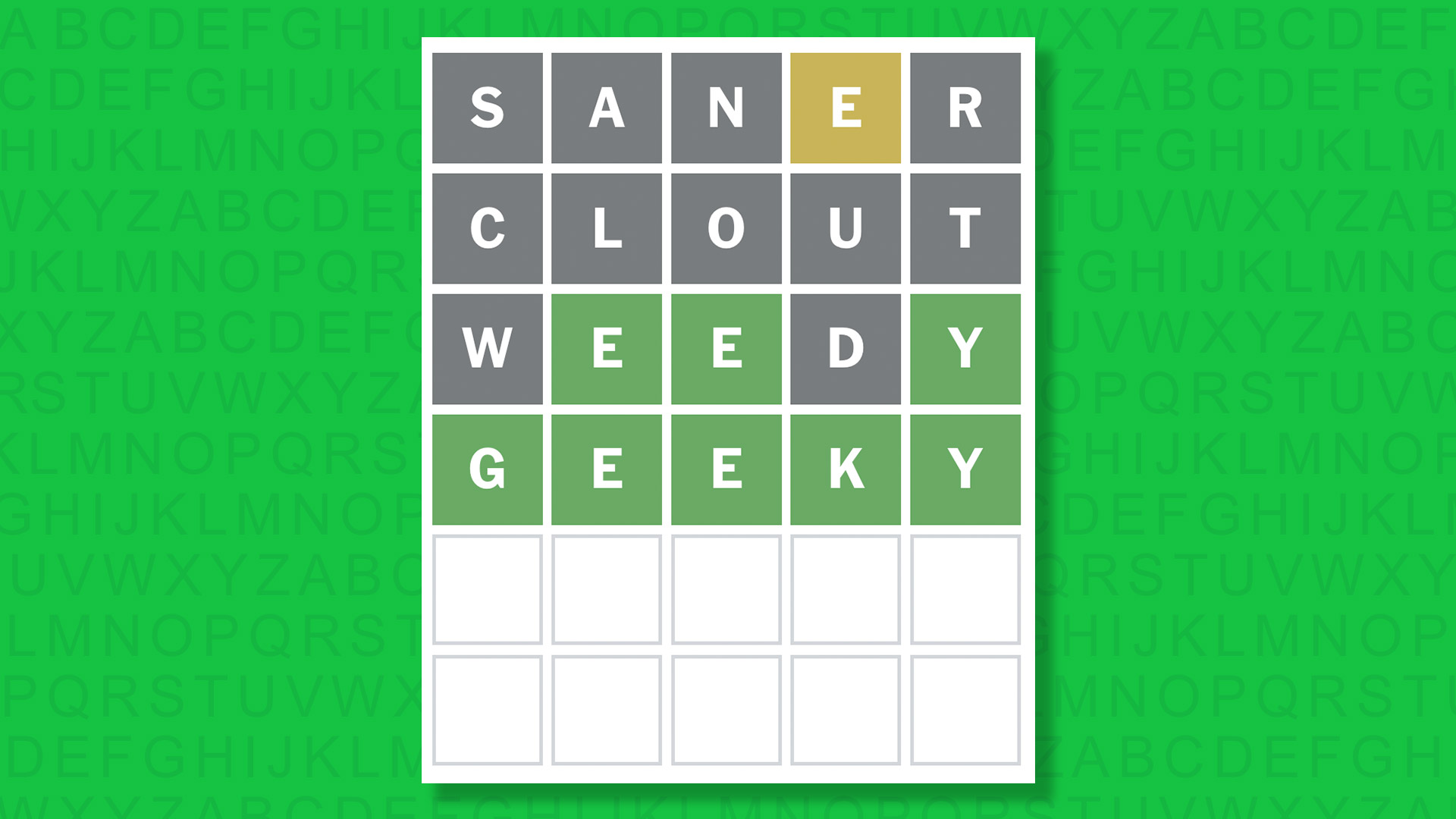 NYT Wordle answer for 1955 on a green background