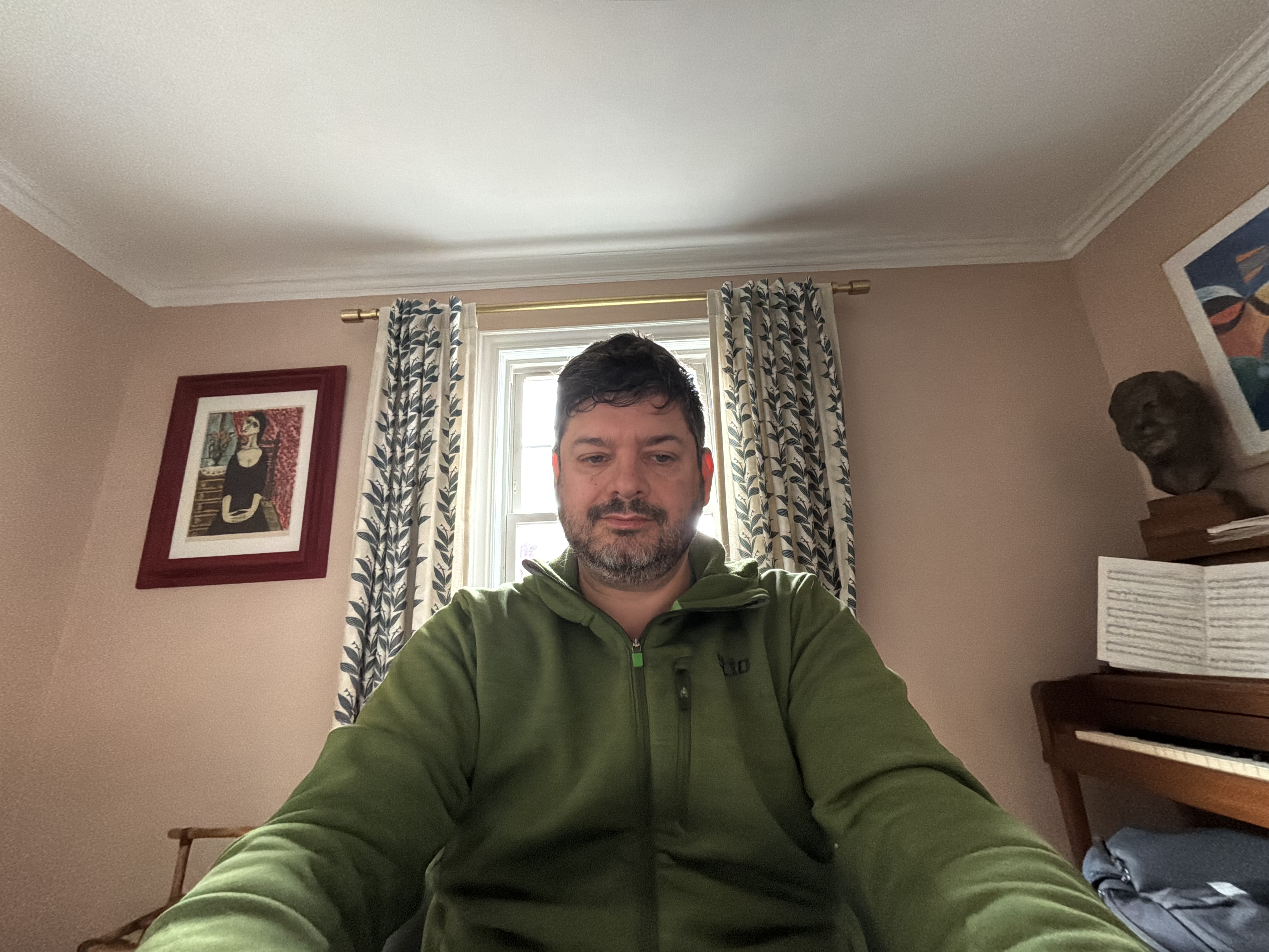a photo taken with the iPad Air M4's front camera on wide angle setting