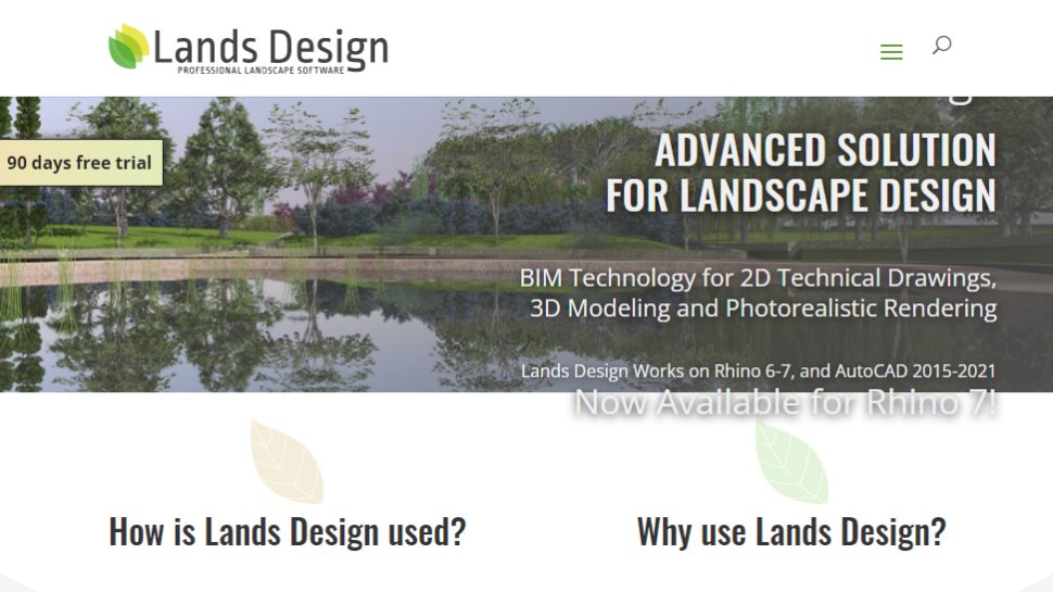 Website screenshot for Lands Design