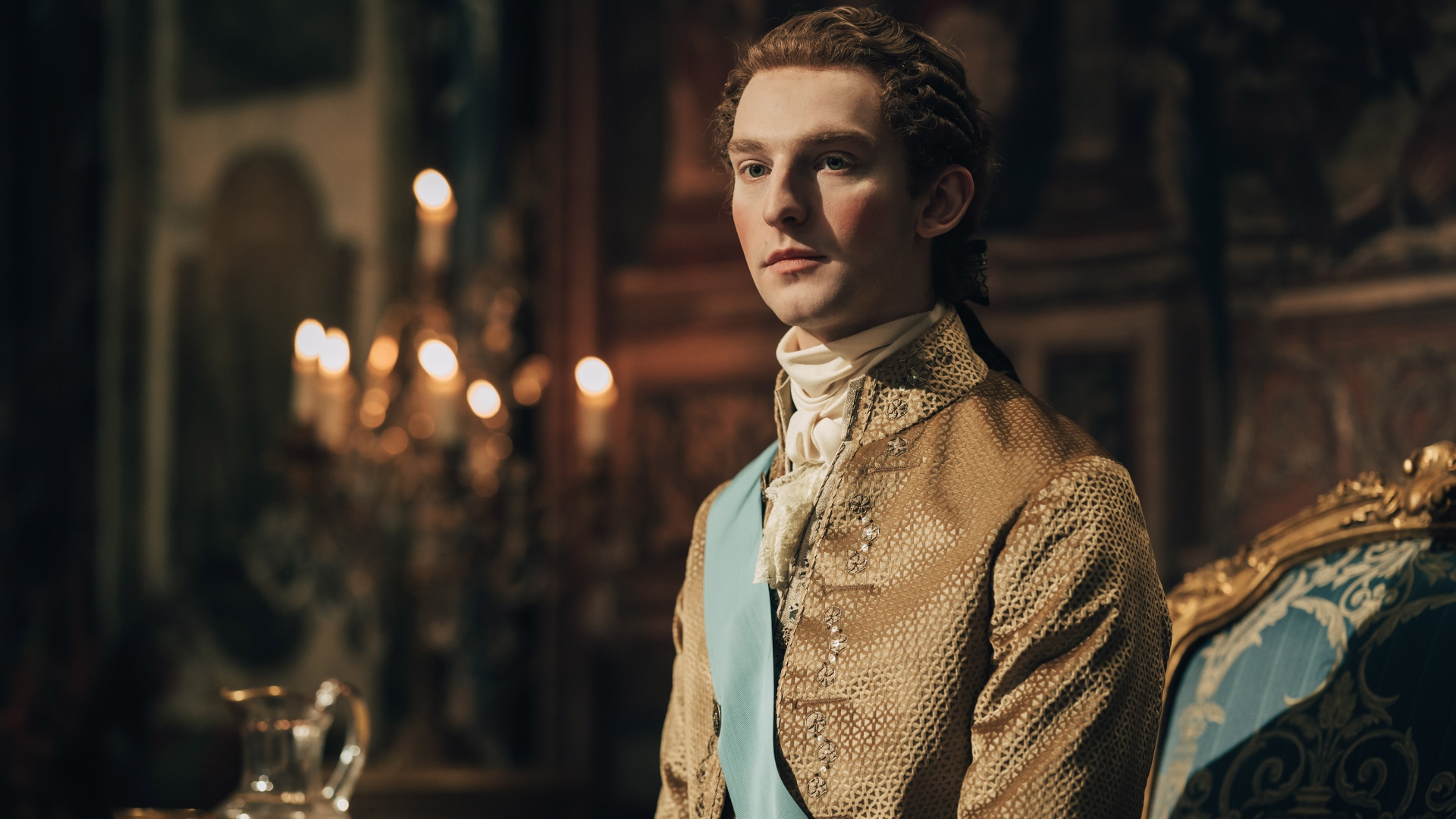Louis looks solemnly to the side in Marie Antoinette