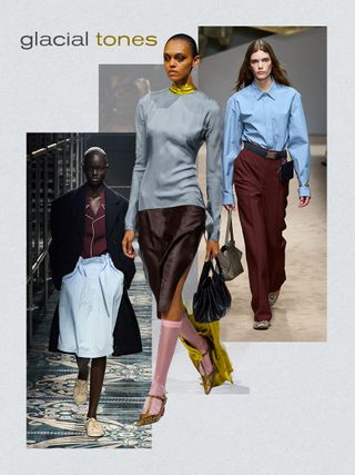 a collage of runway models that feature the biggest fall/winter 2025 trends from Milan Fashion Week