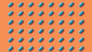 Coming off the pill: Pills on an orange background