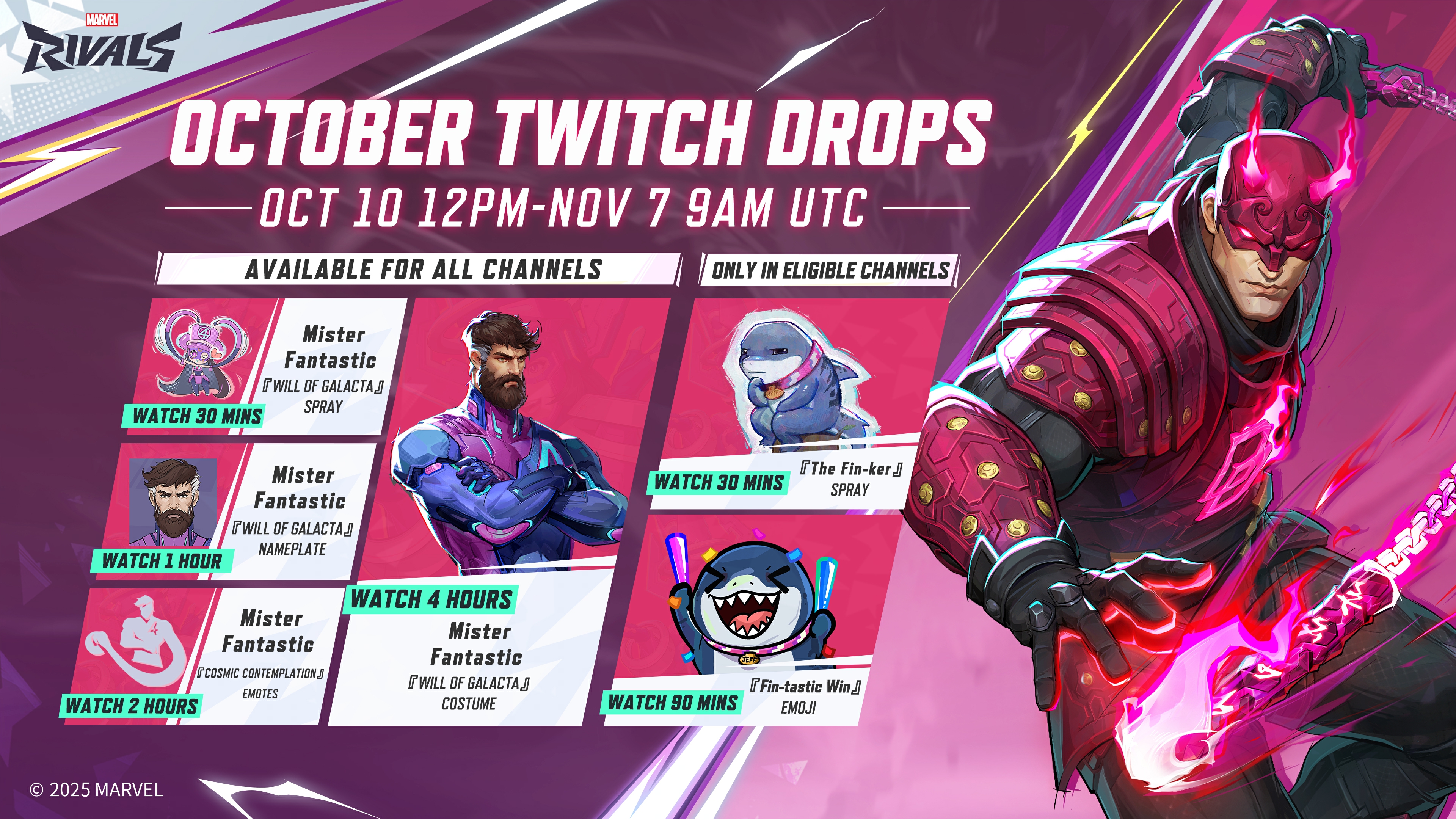 Marvel Rivals Twitch Drops for October 2025
