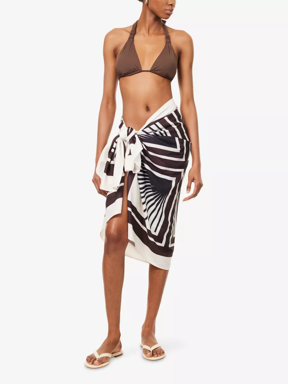 Aura Abstract-Print Stretch-Woven Sarong