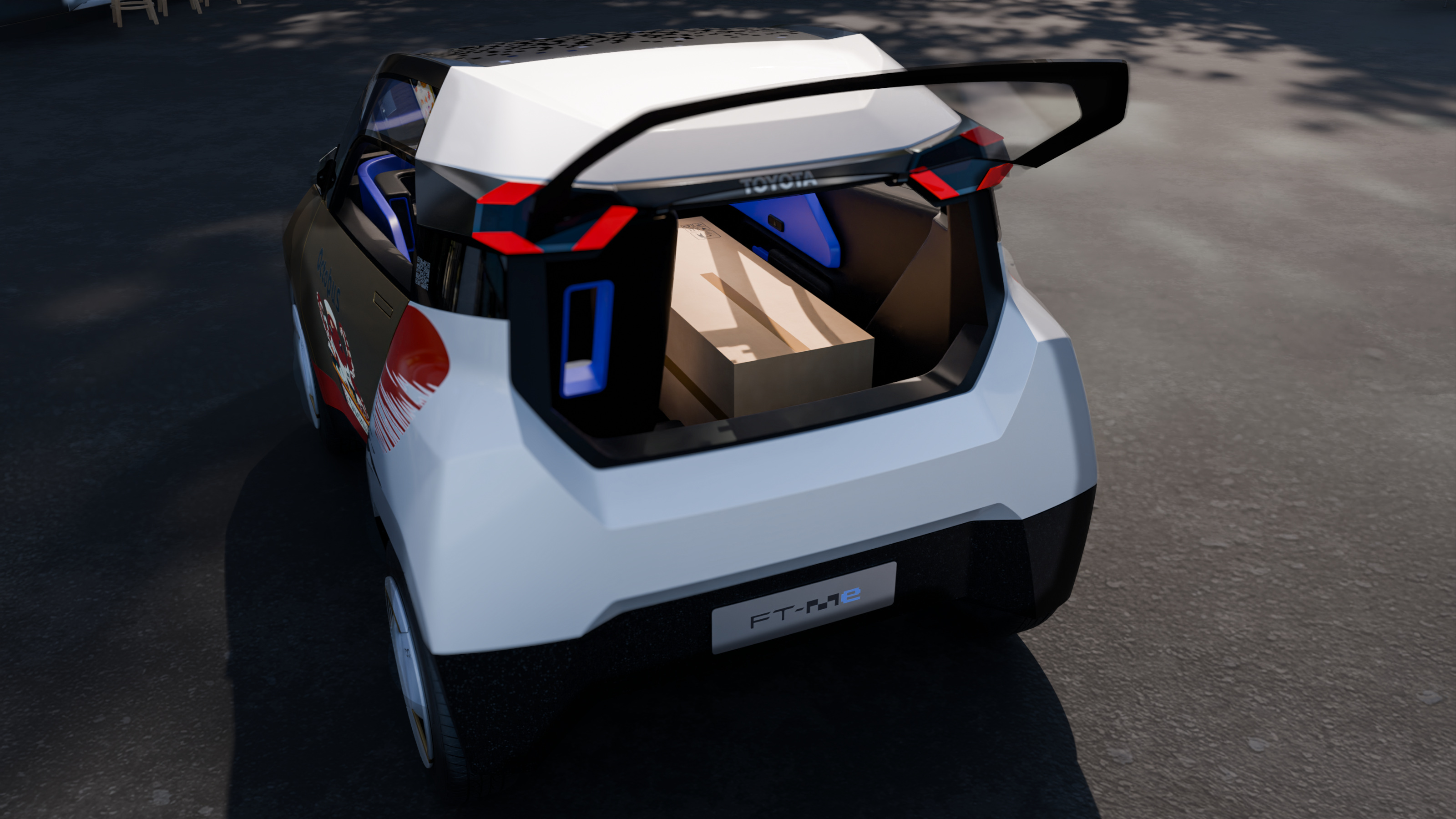 Folding seats turn the FT-Me into a tiny delivery vehicle