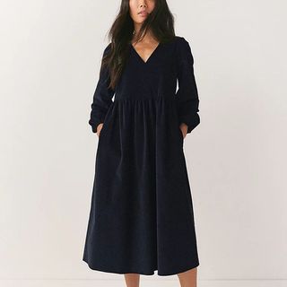 cotton cord dress with pockets