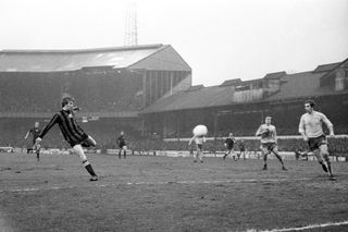 Bell, left, scores his second goal in the FA Cup tie at Chelsea in January 1971
