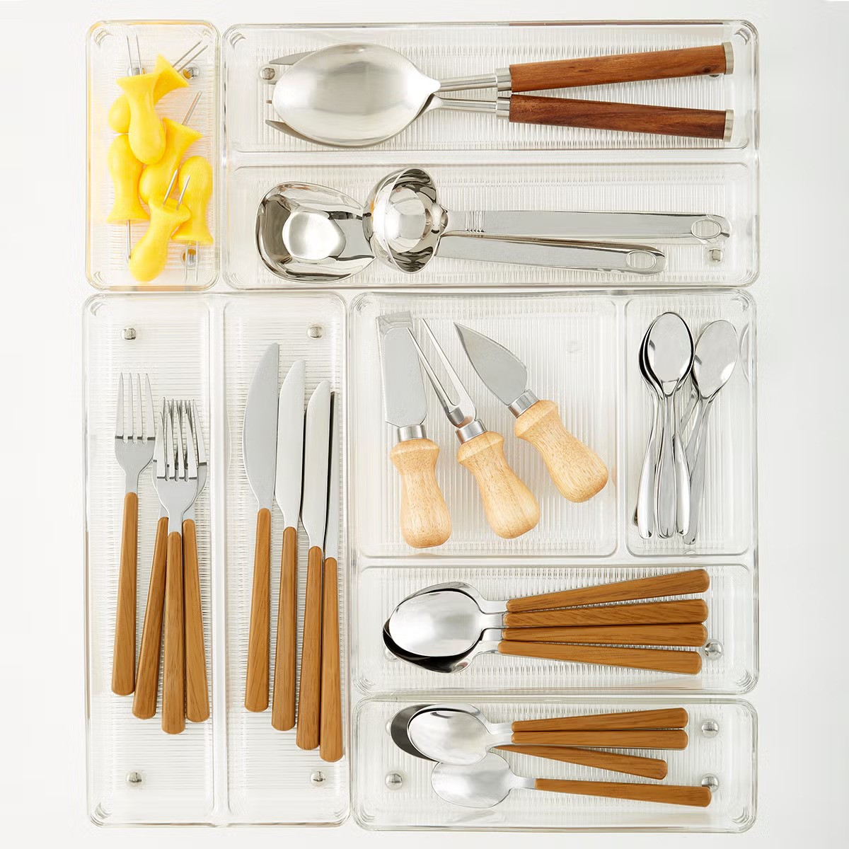 iDESIGN Linus Shallow Drawer Organizer Clear