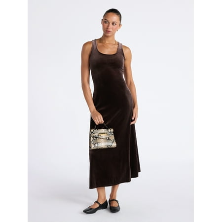 Time and Tru Women&#039;s Velvet Tank Maxi Dress, Sizes Xs-Xxxl