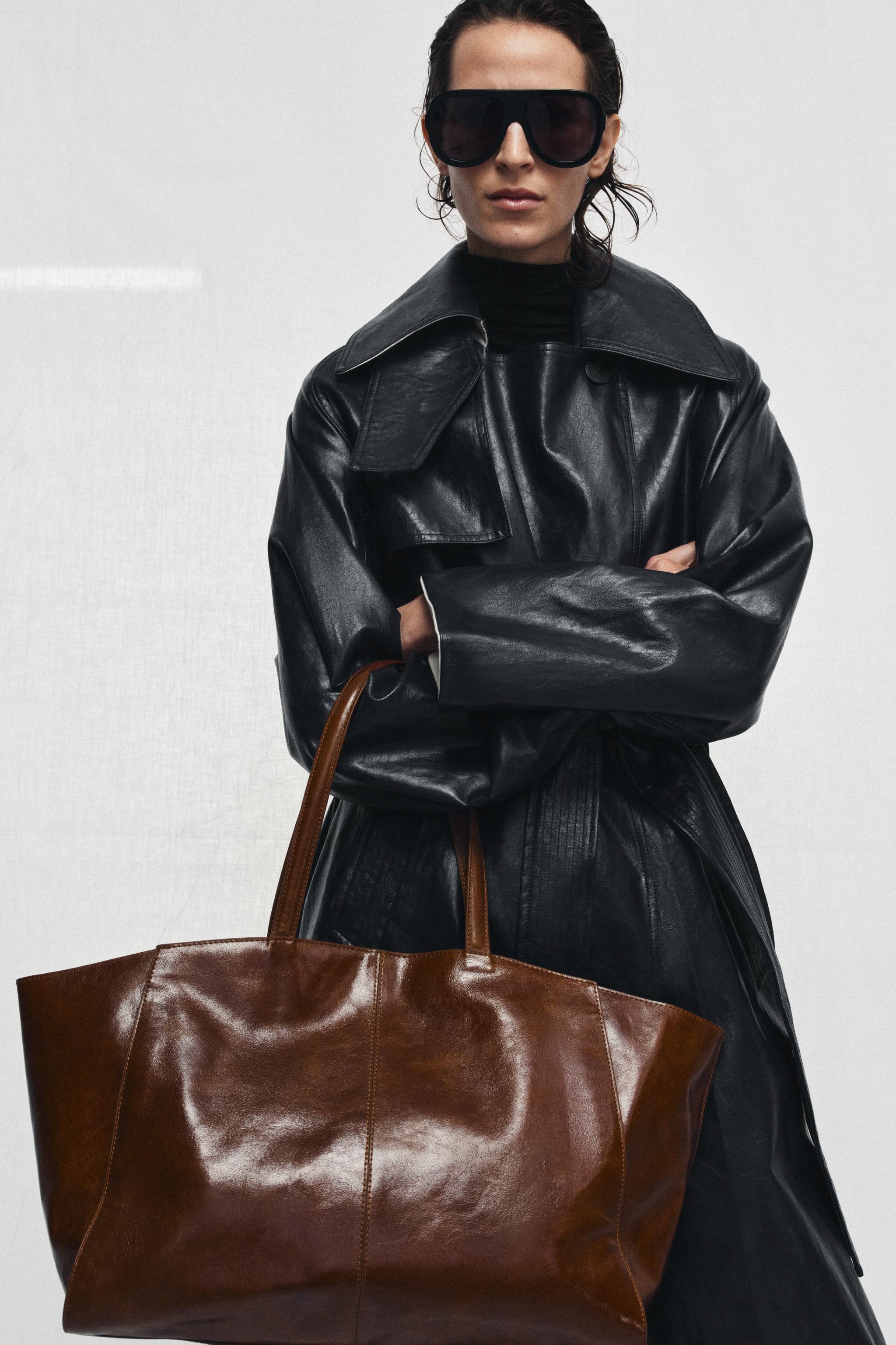 Stitched Leather Tote Bag