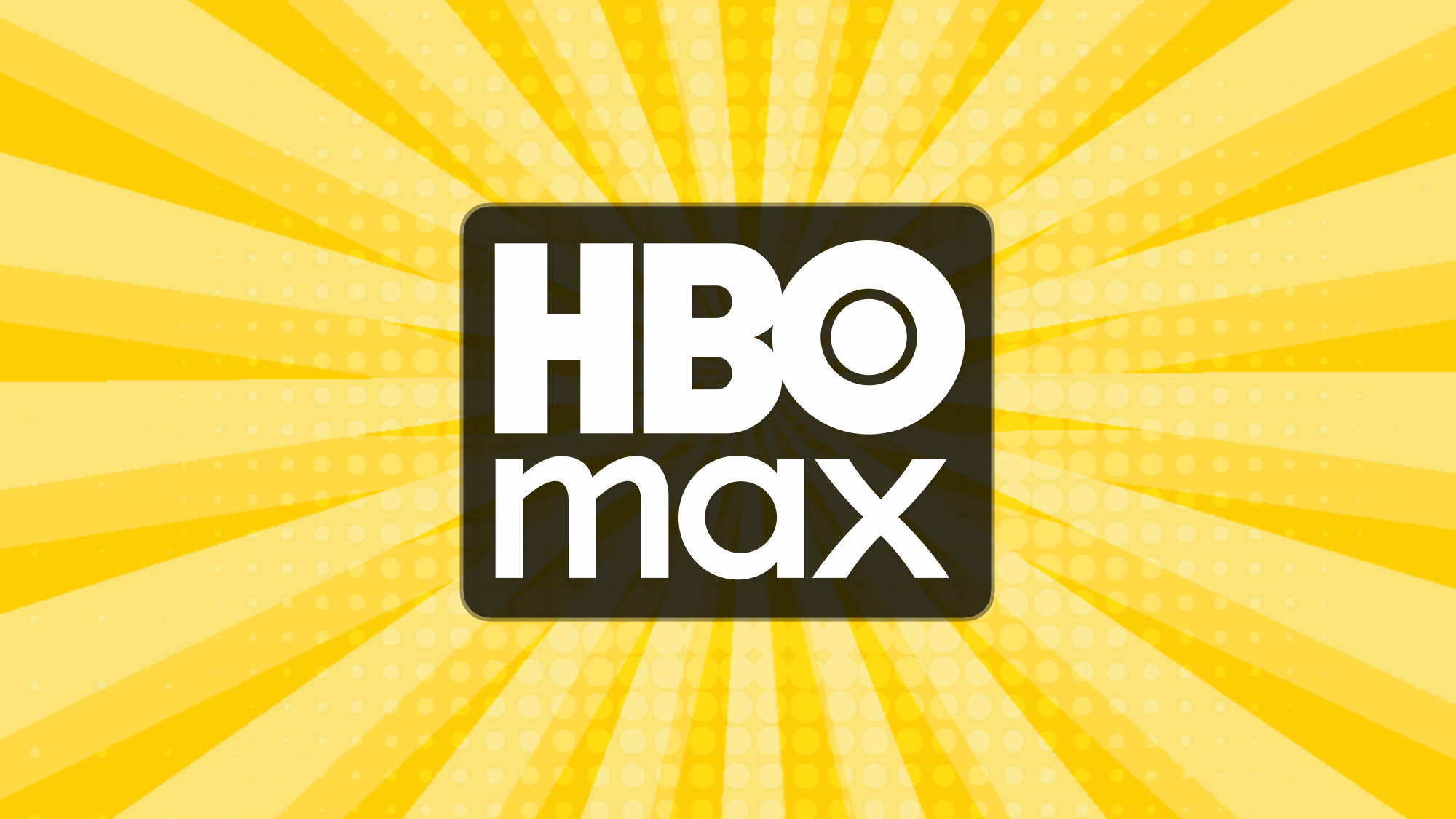 HBO Max logo on a yellow background
