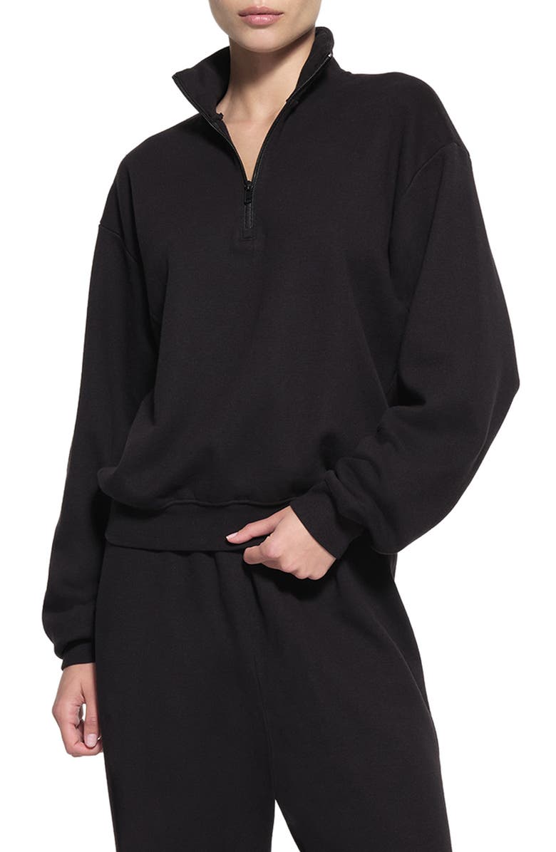 Cotton Blend Fleece Half Zip Sweatshirt
