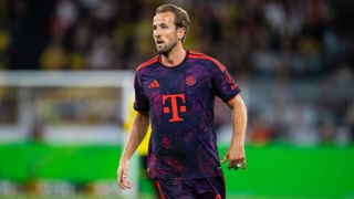 Harry Kane of FC Bayern Muenchen looks on during the Franz Beckenbauer Supercup match between Borussia Dortmund and FC Bayern M&uuml;nchen
