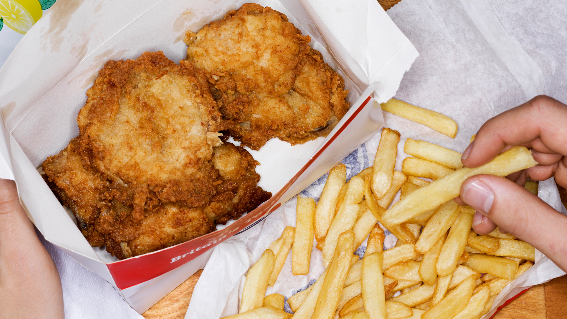 Fried chicken and fries