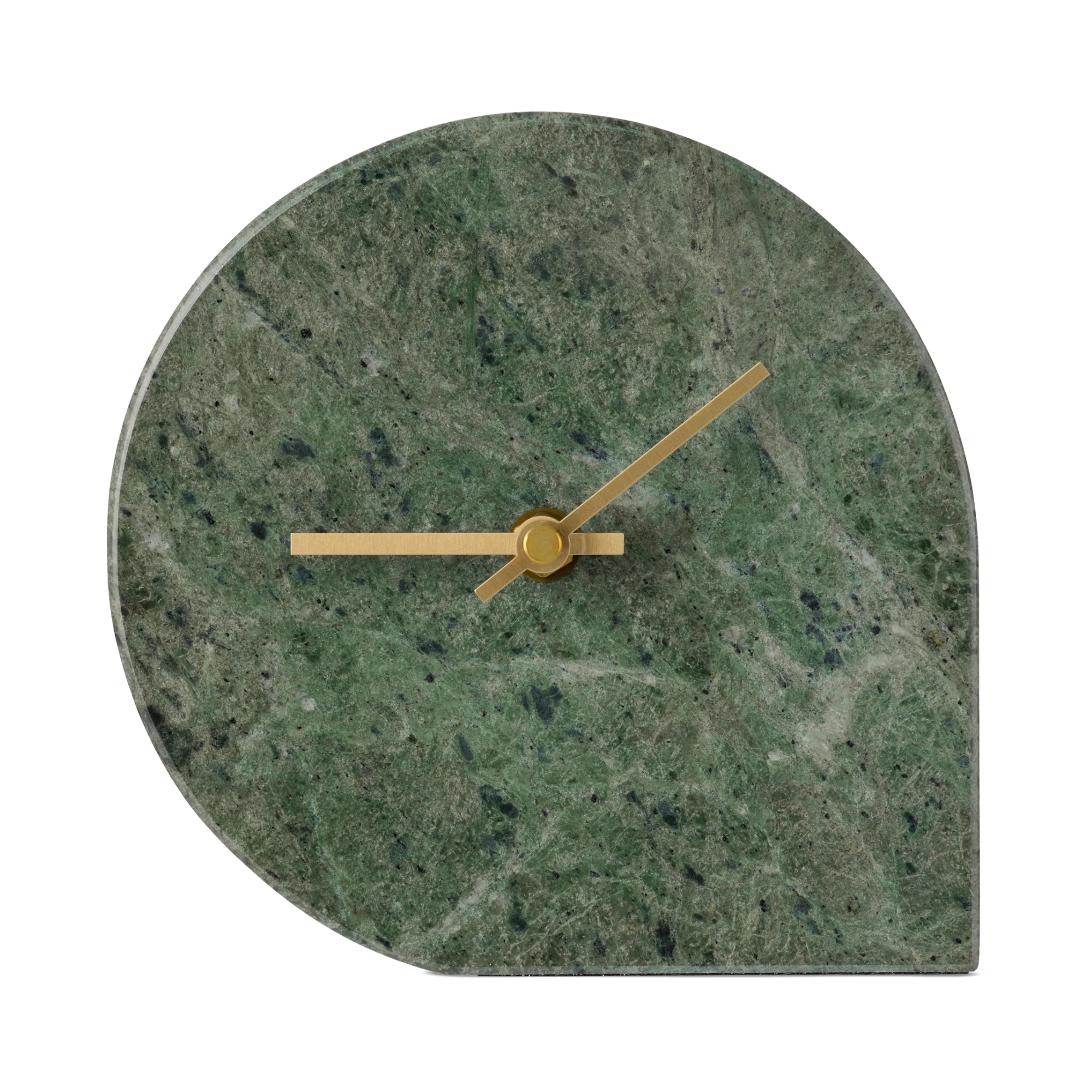 green marble clock with gold hands