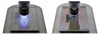 Conventional LED displays (left) and smaller MicroLED modules (right). Credit: Samsung