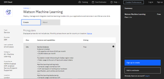 Website screenshot for IBM Watson Machine Learning
