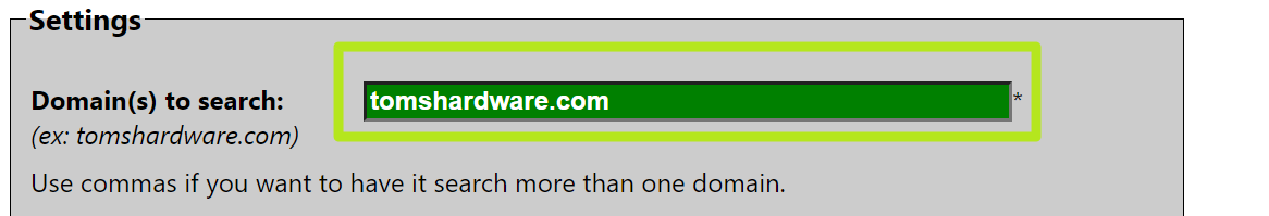 enter domain to search
