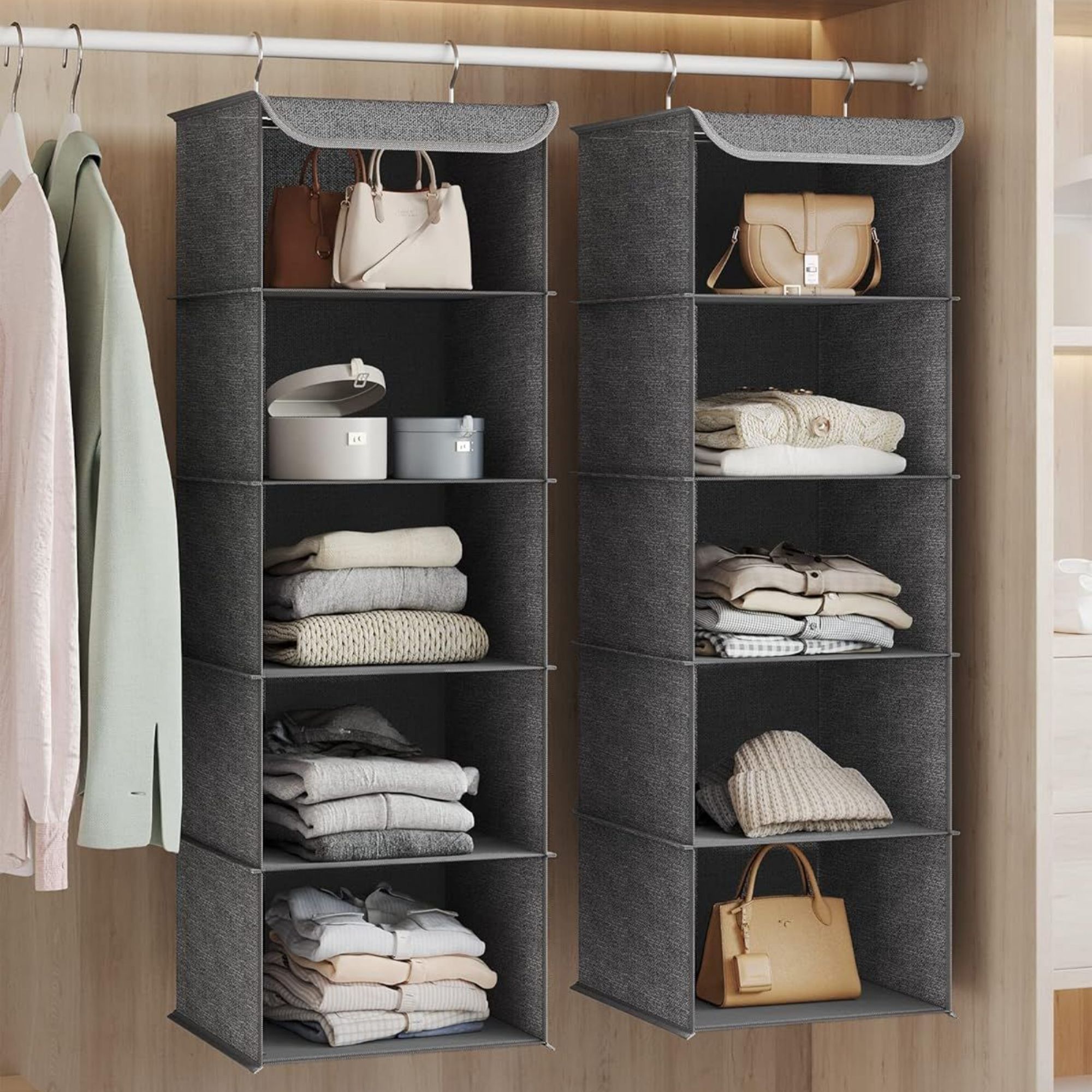 SONGMICS Wardrobe Organizer, Set of 2