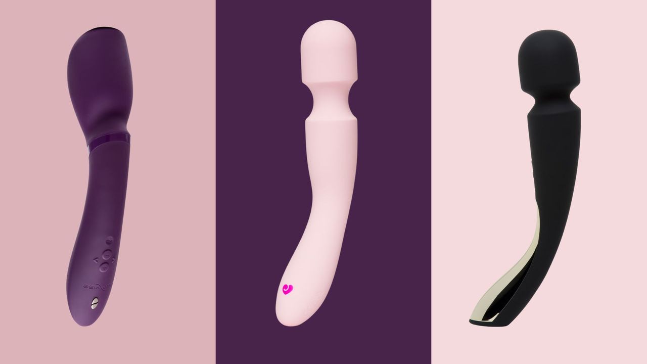A selection of the best wand vibrators, including the We-Vibe Wand 2, Lovehoney Pleasure Wand, and Lelo Wand 