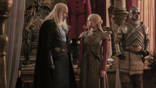 VIserys and young Rhaenyra in House of the Dragon
